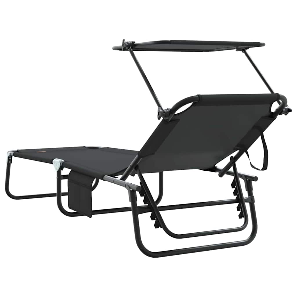 Klappbare Sonnenliege Schwarz 190 x 57 x 81 cm Oxford