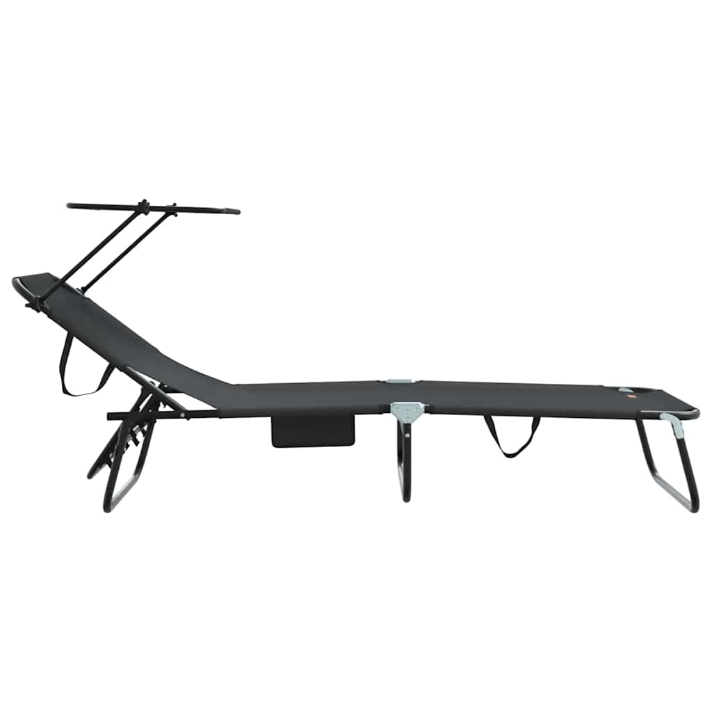 Klappbare Sonnenliege Schwarz 190 x 57 x 81 cm Oxford