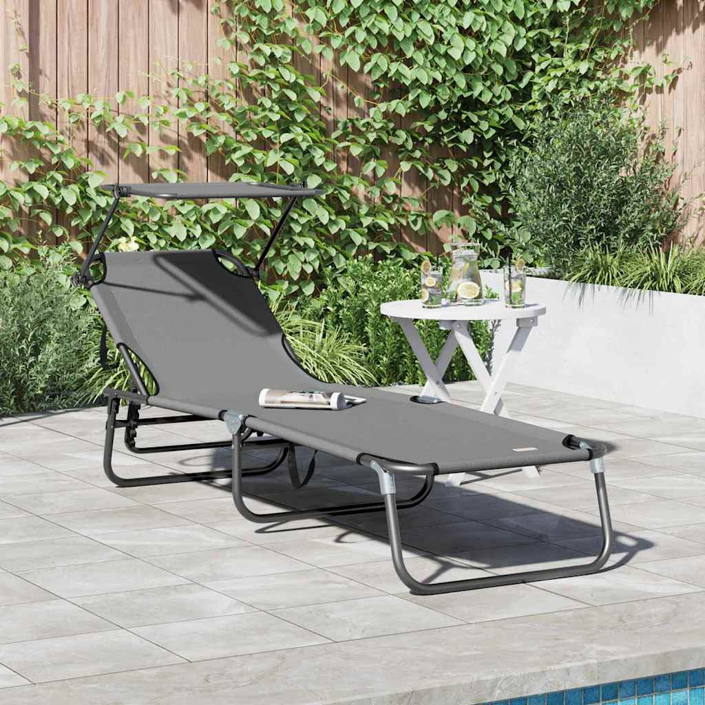 Klappbare Sonnenliege Grau 190 x 57 x 81 cm Oxford