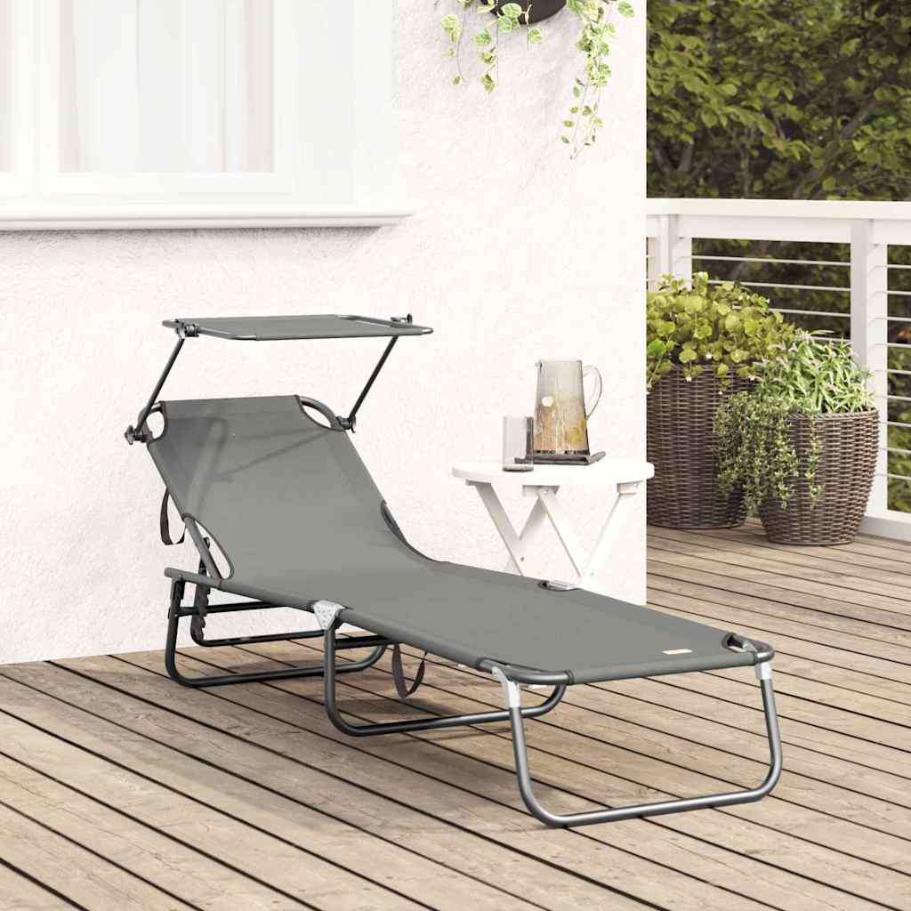 Klappbare Sonnenliege Grau 190 x 57 x 81 cm Oxford