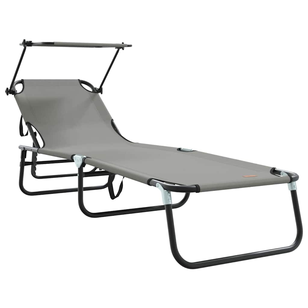 Klappbare Sonnenliege Grau 190 x 57 x 81 cm Oxford