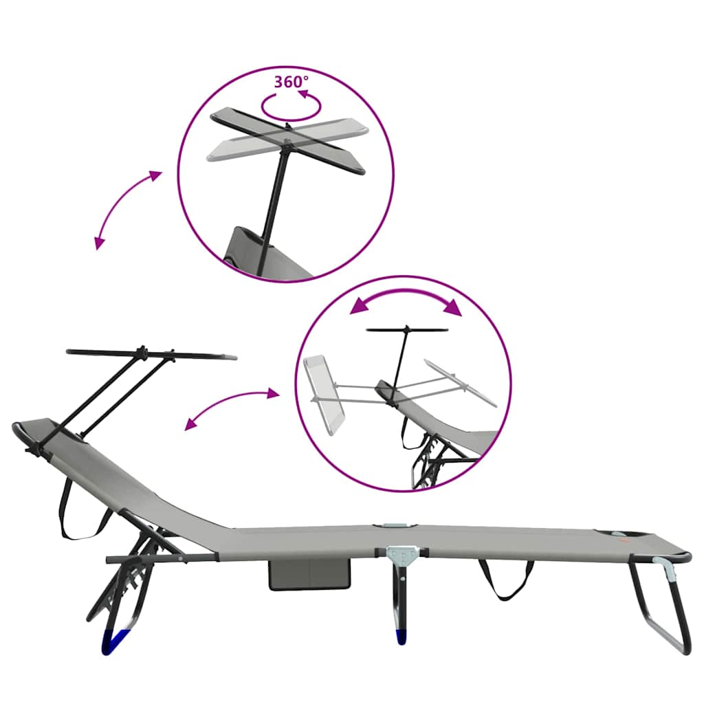 Klappbare Sonnenliege Grau 190 x 57 x 81 cm Oxford