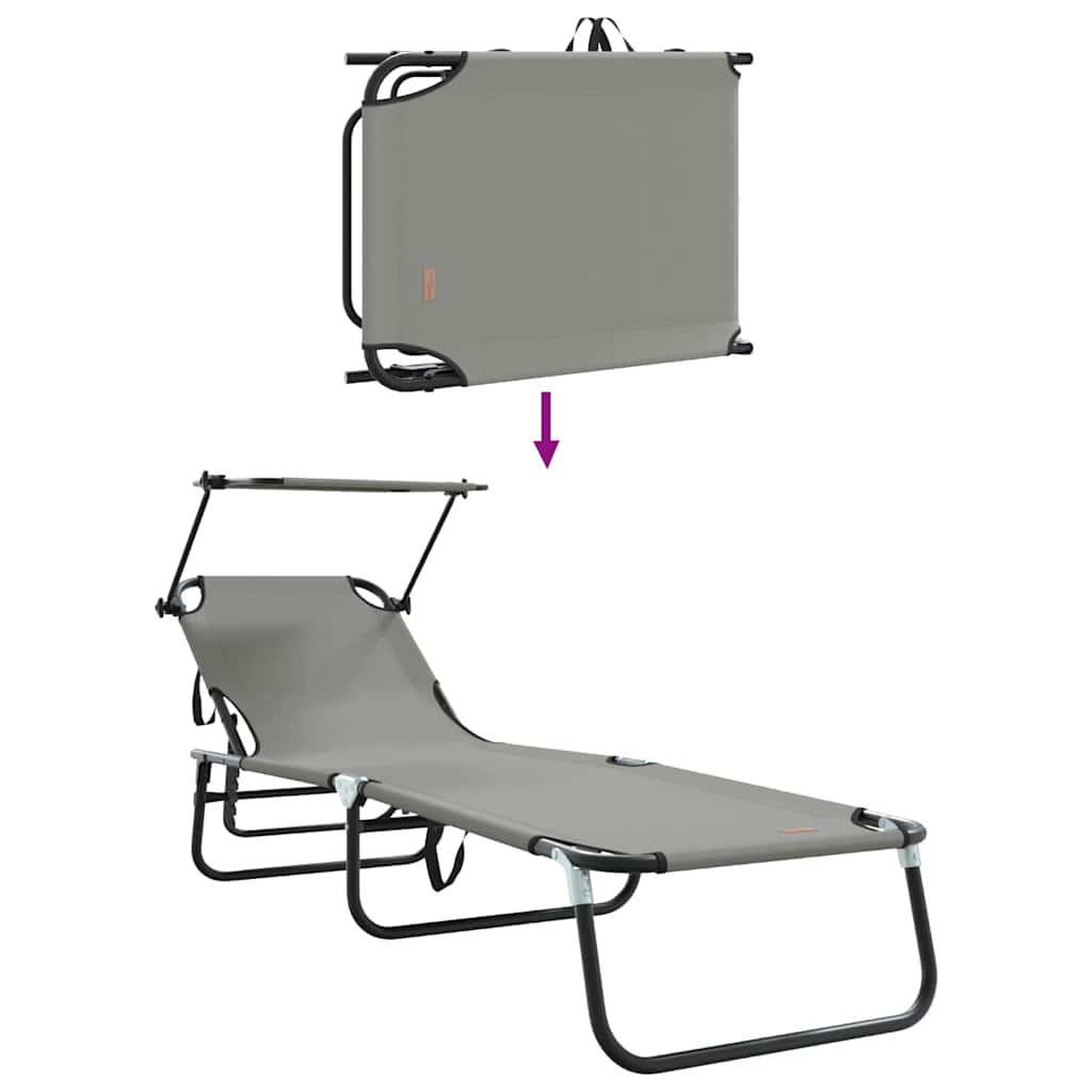 Klappbare Sonnenliege Grau 190 x 57 x 81 cm Oxford