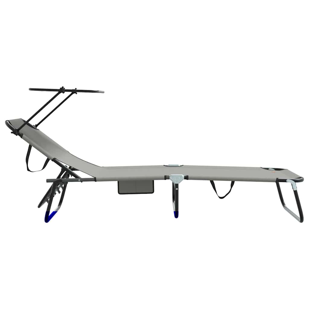 Klappbare Sonnenliege Grau 190 x 57 x 81 cm Oxford