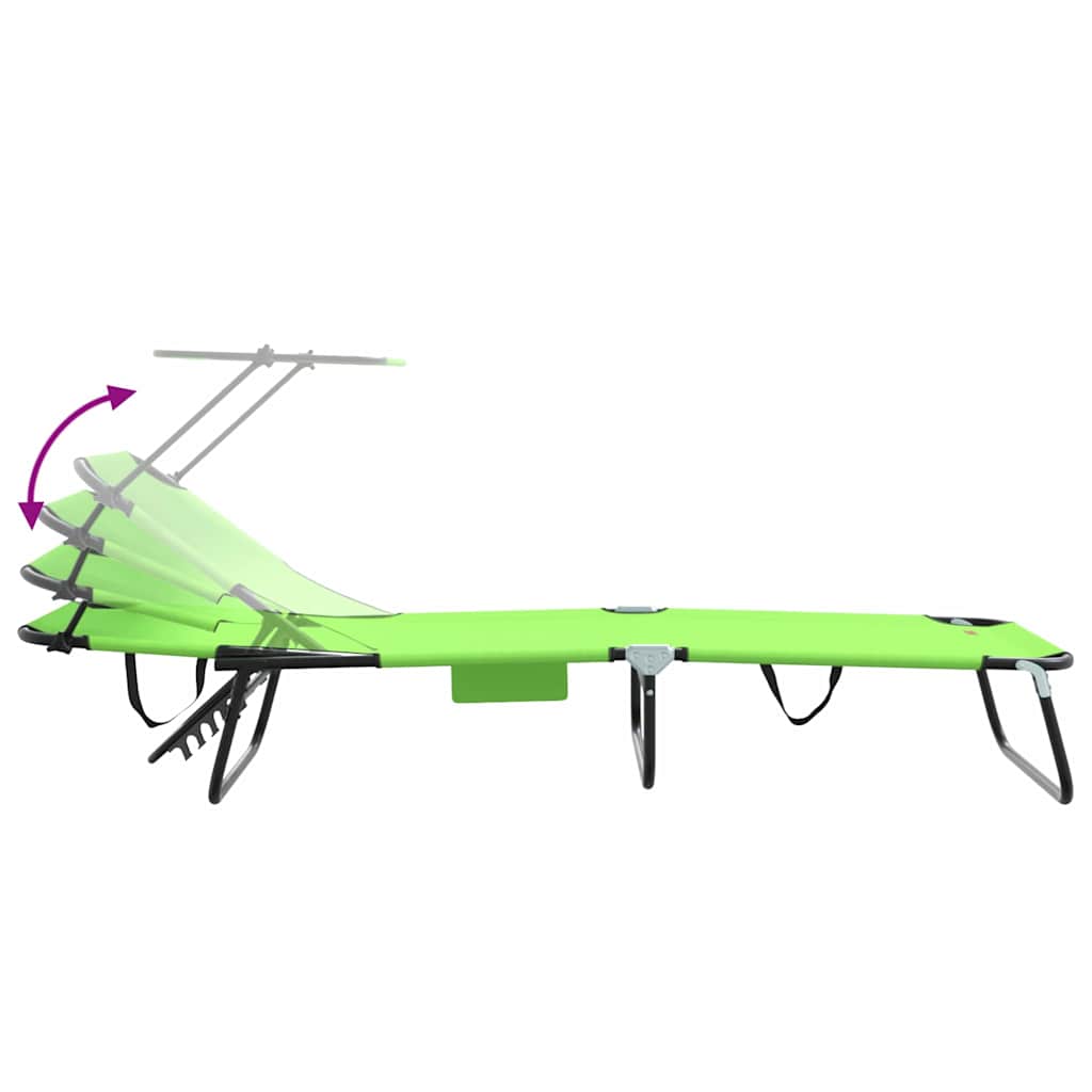 Klappbare Sonnenliege Grün 190 x 57 x 81 cm Oxford