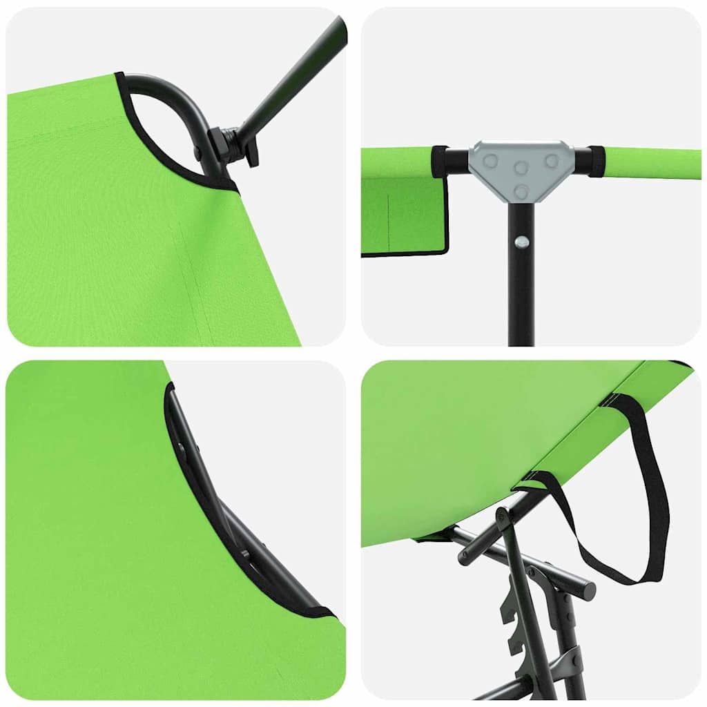Klappbare Sonnenliege 2-Person 2 pcs Grün 56 x 190 x 81cm Stoff