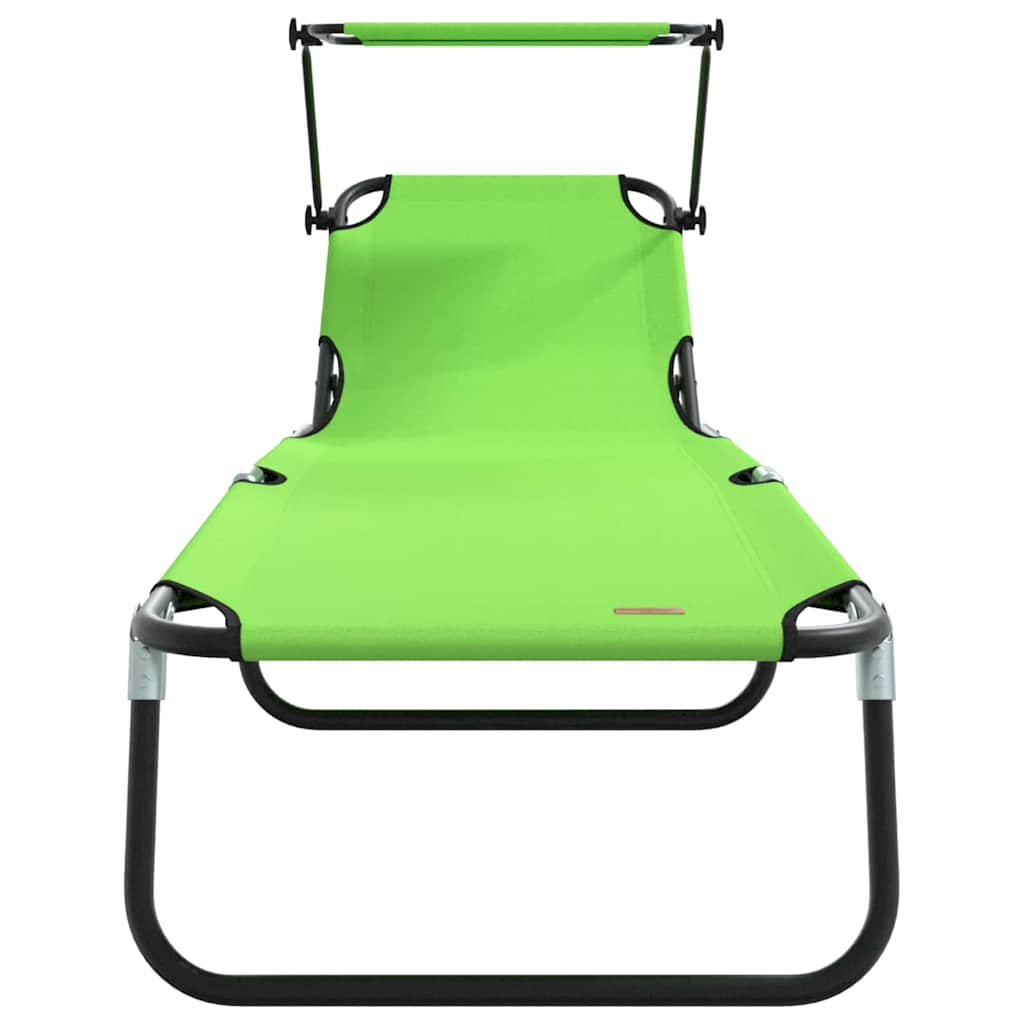 Klappbare Sonnenliege 2-Person 2 pcs Grün 56 x 190 x 81cm Stoff