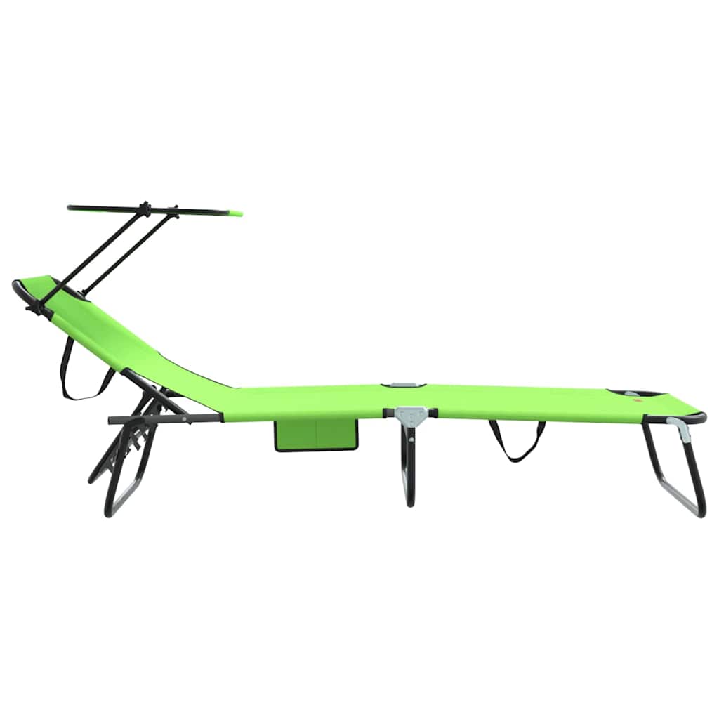 Klappbare Sonnenliege 2-Person 2 pcs Grün 56 x 190 x 81cm Stoff