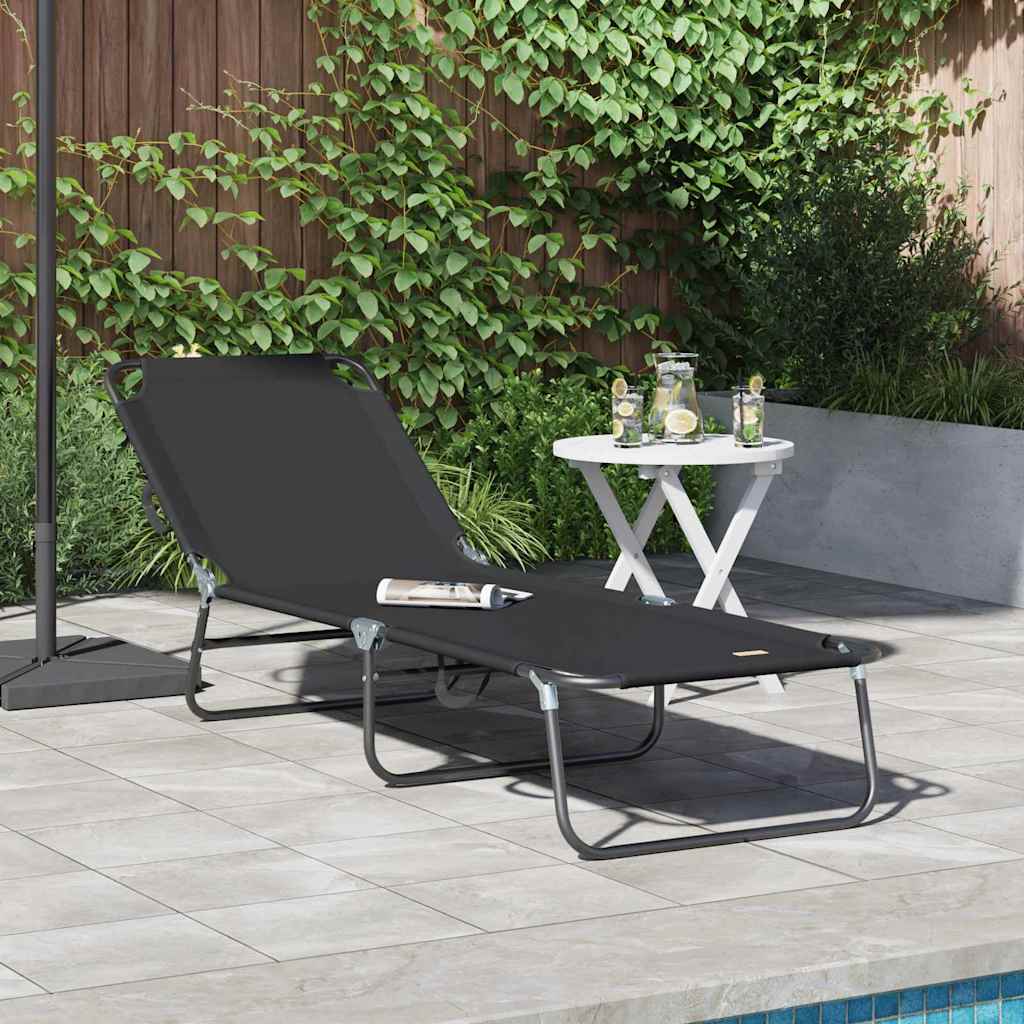 Klappbare Sonnenliege Schwarz 188 x 57 x 86,5 cm Polyester