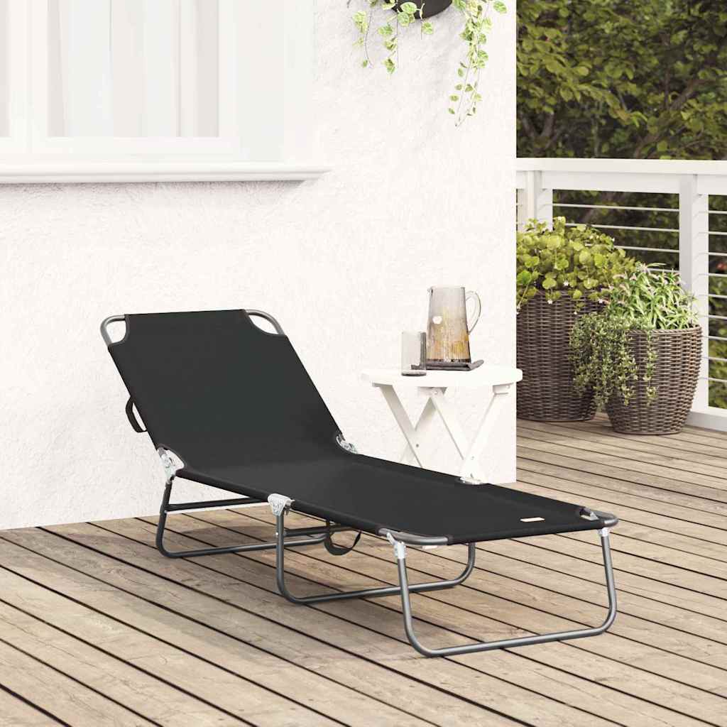 Klappbare Sonnenliege Schwarz 188 x 57 x 86,5 cm Polyester