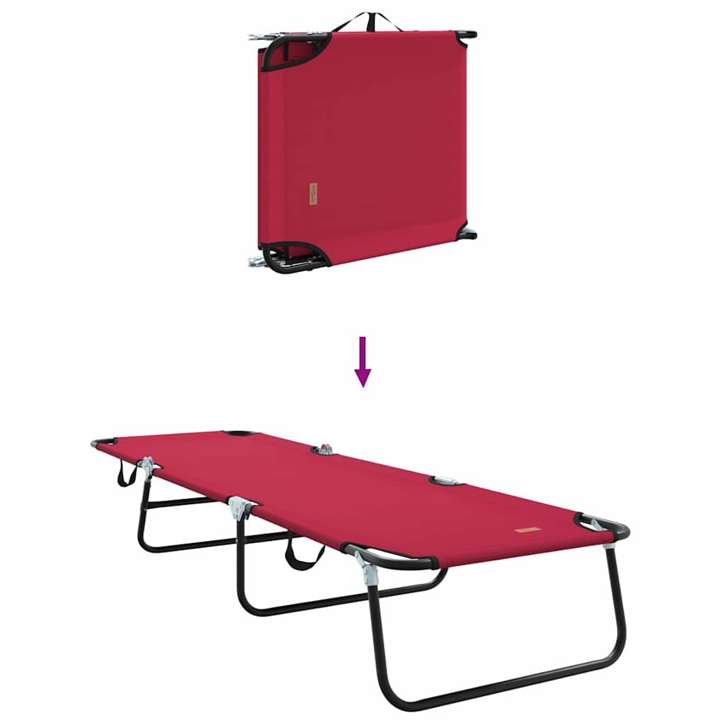 Klappbare Sonnenliege 1-Person Rot 56 x 189 x 87cm Stoff