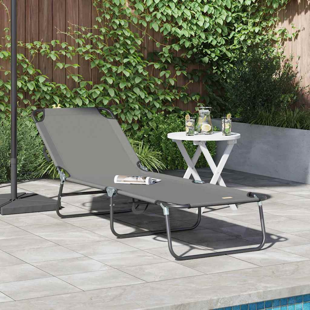 Klappbare Sonnenliege Grau 188 x 57 x 86,5 cm Polyester