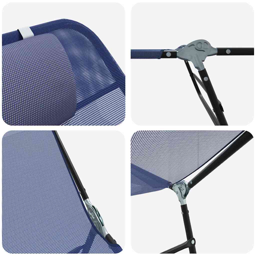 Klappbare Sonnenliege Marineblau 182 x 55 x 85,5 cm Textilene