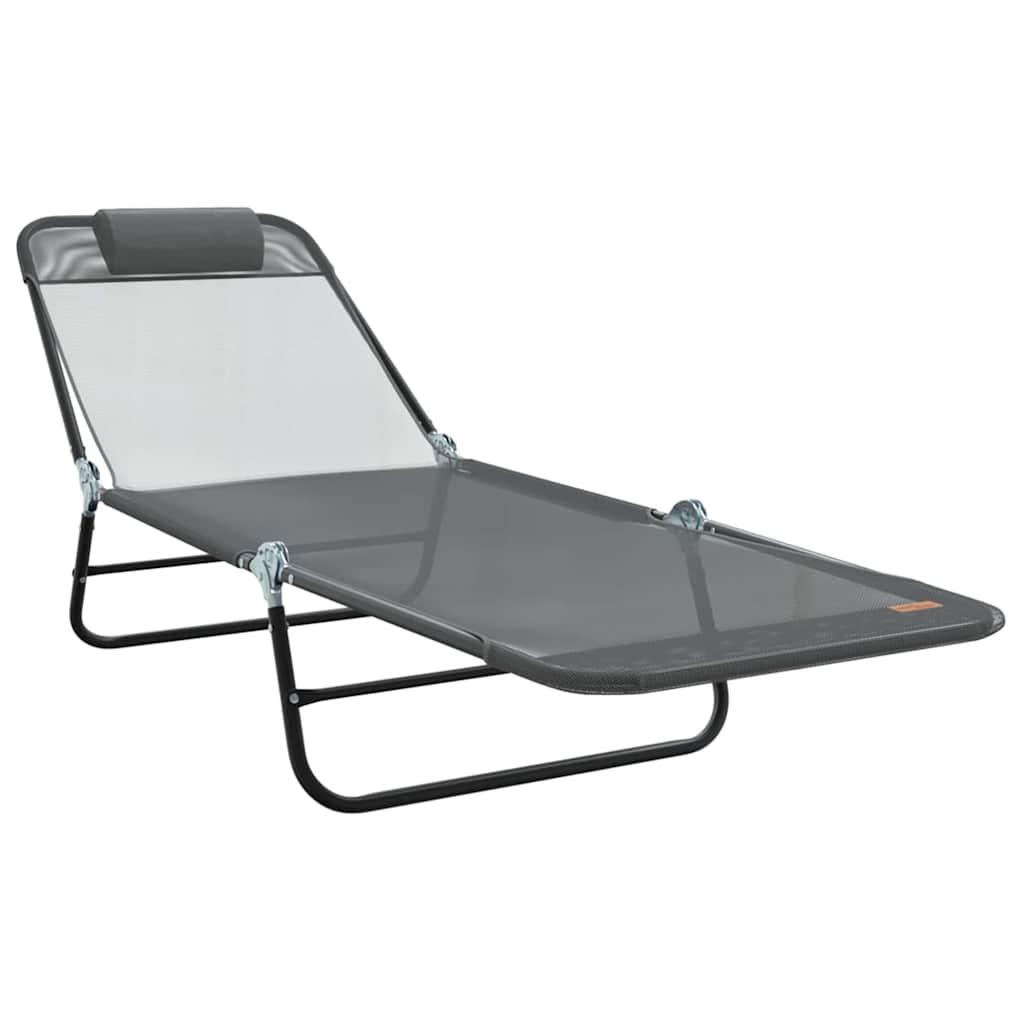 Klappbare Sonnenliege Grau 182 x 55 x 85,5 cm Textilene