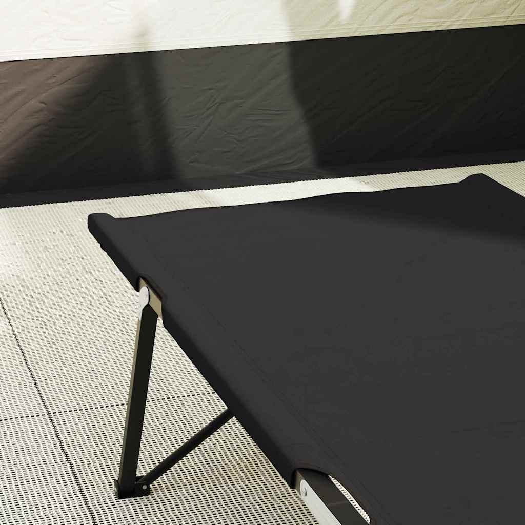 Klapp Schlafbett fürs Camping 2 stk. Schwarz 206 x 76 x 74 cm