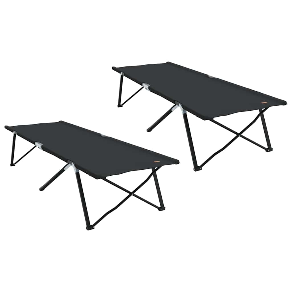 Klapp Schlafbett fürs Camping 2 stk. Schwarz 206 x 76 x 74 cm