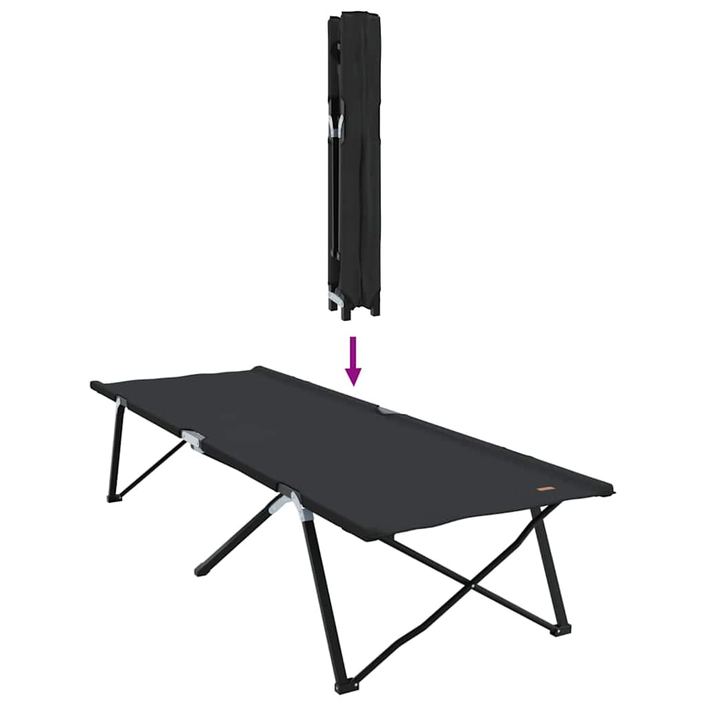 Klapp Schlafbett fürs Camping 2 stk. Schwarz 206 x 76 x 74 cm
