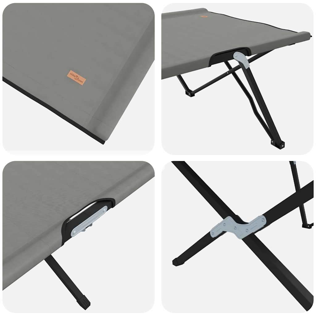 Klapp Schlafbett fürs Camping 2 stk. Grau 206 x 76 x 74 cm