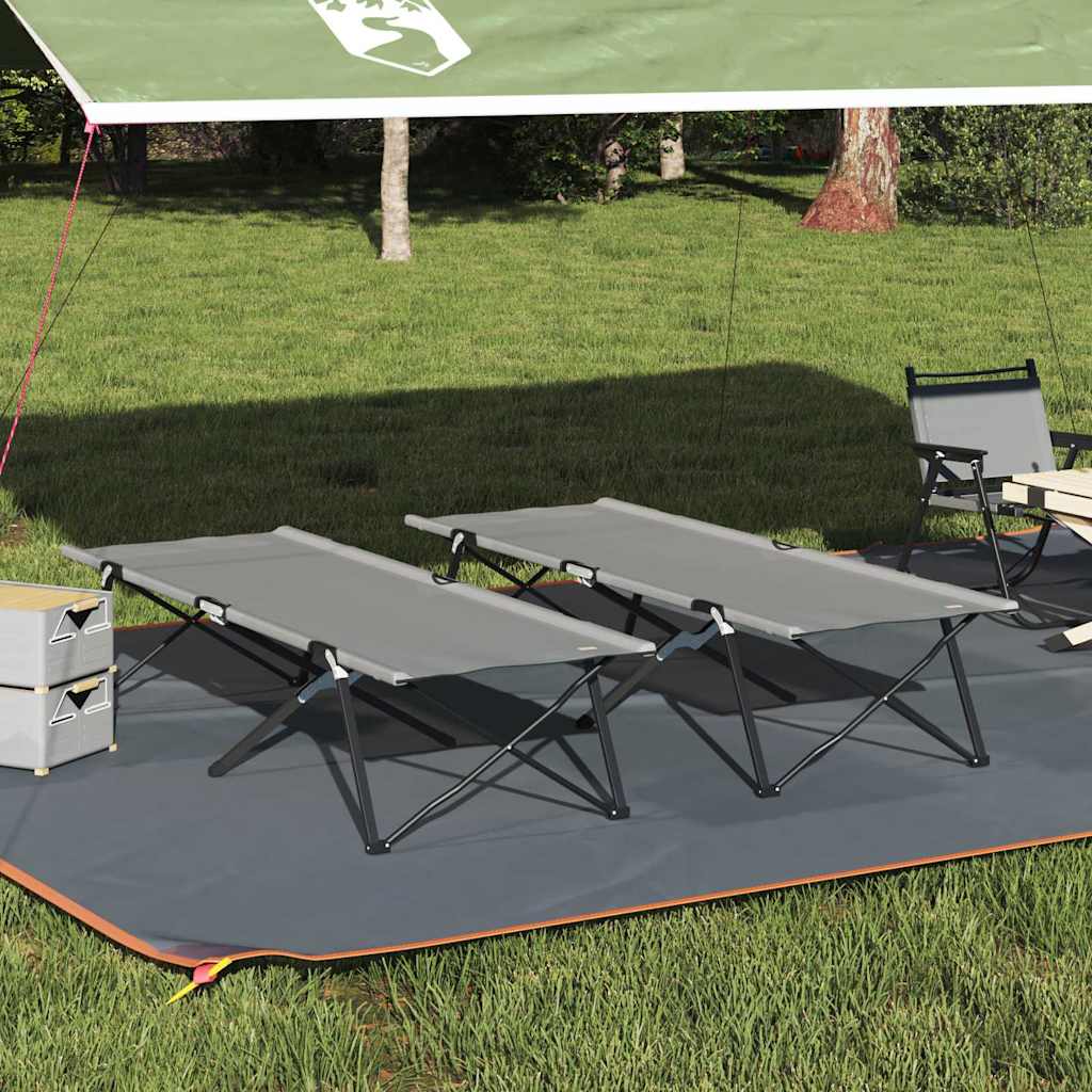 Klapp Schlafbett fürs Camping 2 stk. Grau 206 x 76 x 74 cm