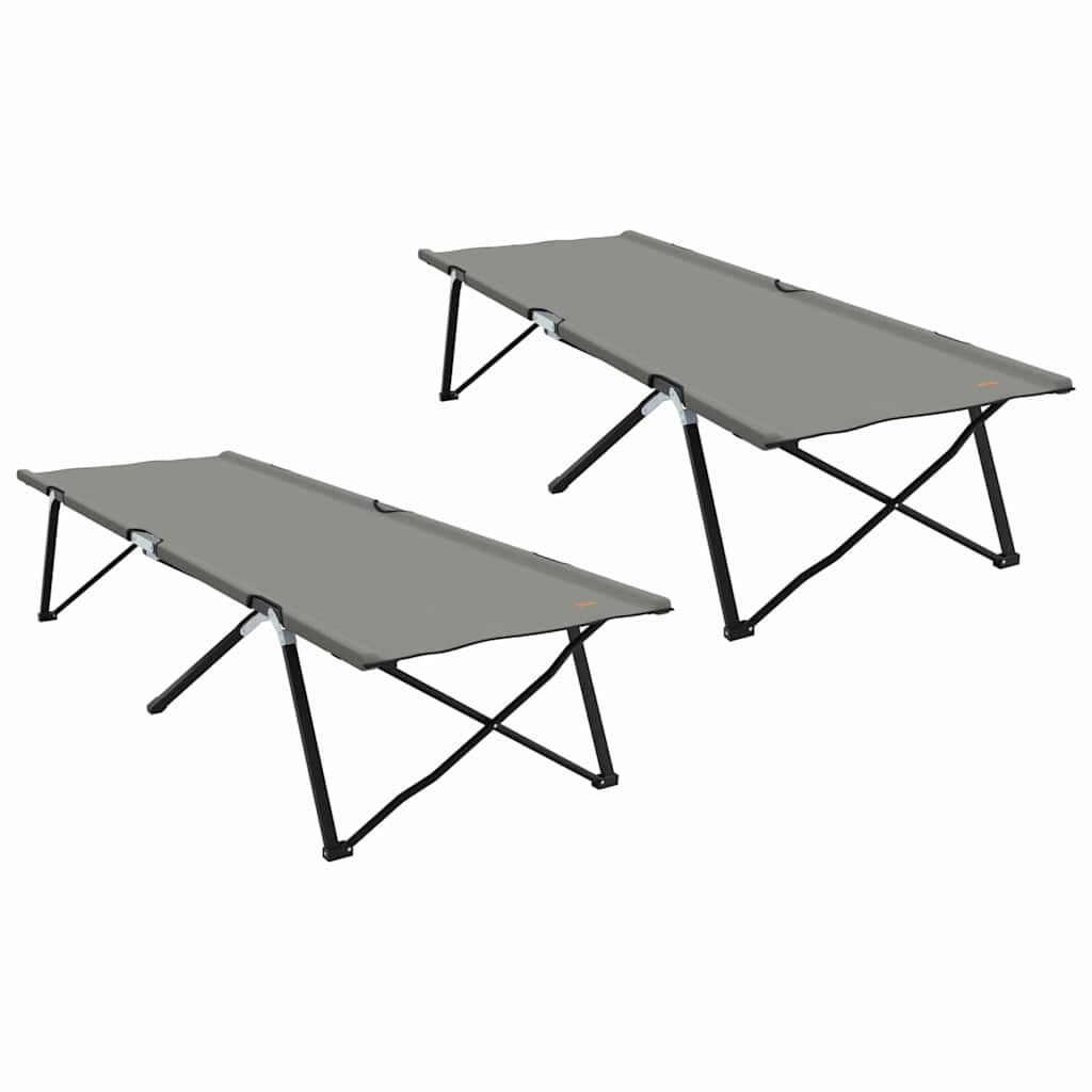 Klapp Schlafbett fürs Camping 2 stk. Grau 206 x 76 x 74 cm