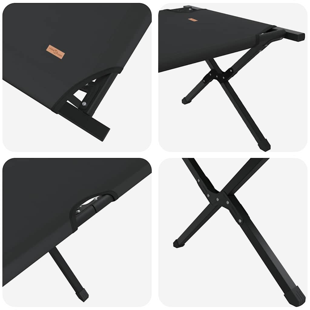 Klapp Schlafbett fürs Camping 2 stk. Schwarz 193 x 69 x 45 cm
