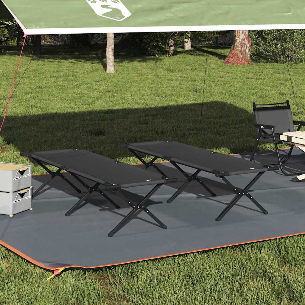 Klapp Schlafbett fürs Camping 2 stk. Schwarz 193 x 69 x 45 cm