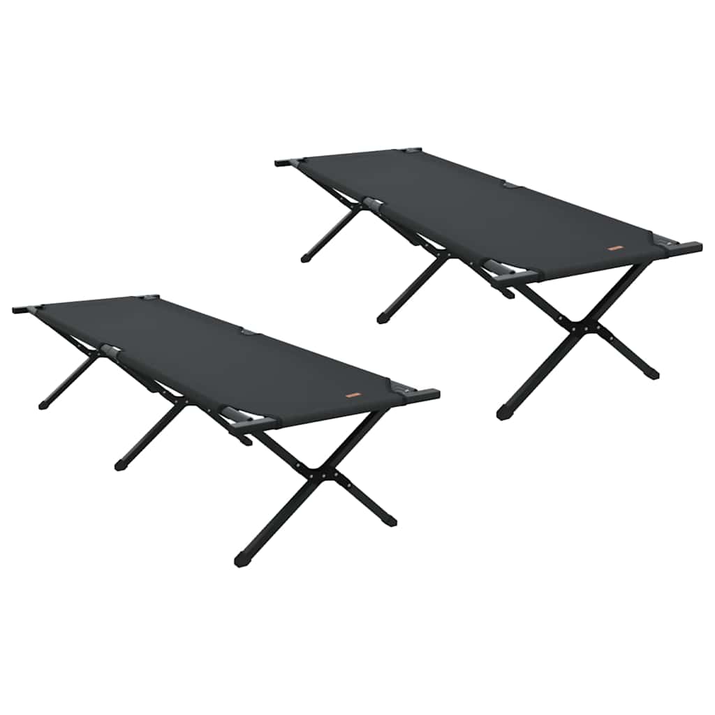 Klapp Schlafbett fürs Camping 2 stk. Schwarz 193 x 69 x 45 cm