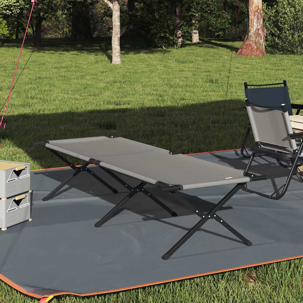 Klapp Schlafbett fürs Camping Grau 210 x 80 x 46 cm