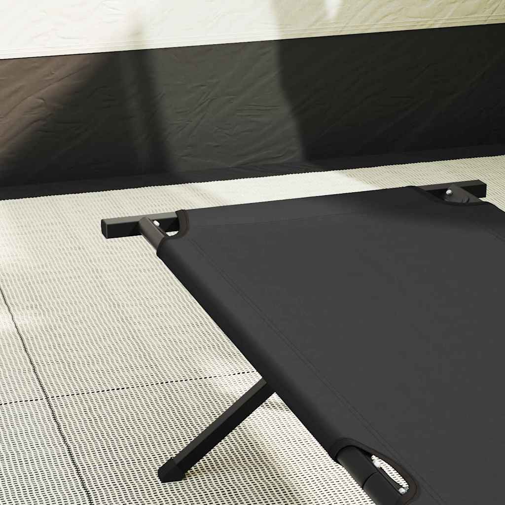 Klapp Schlafbett fürs Camping 2 stk. Schwarz 210 x 80 x 46 cm