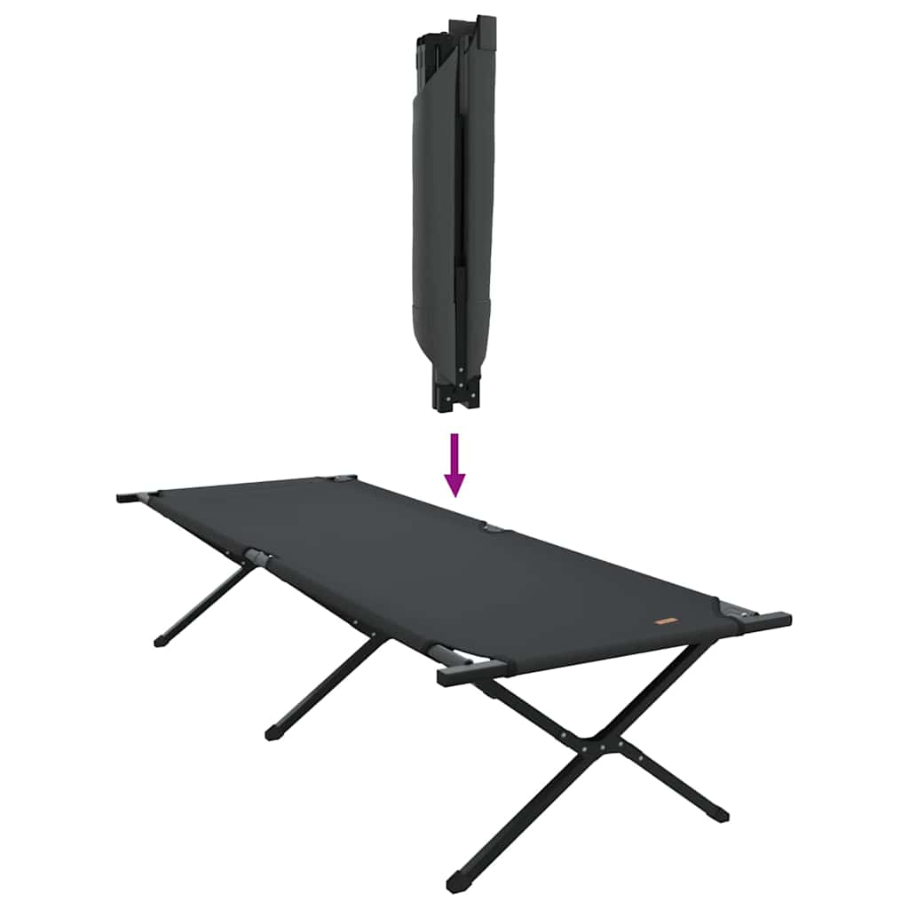 Klapp Schlafbett fürs Camping 2 stk. Schwarz 210 x 80 x 46 cm