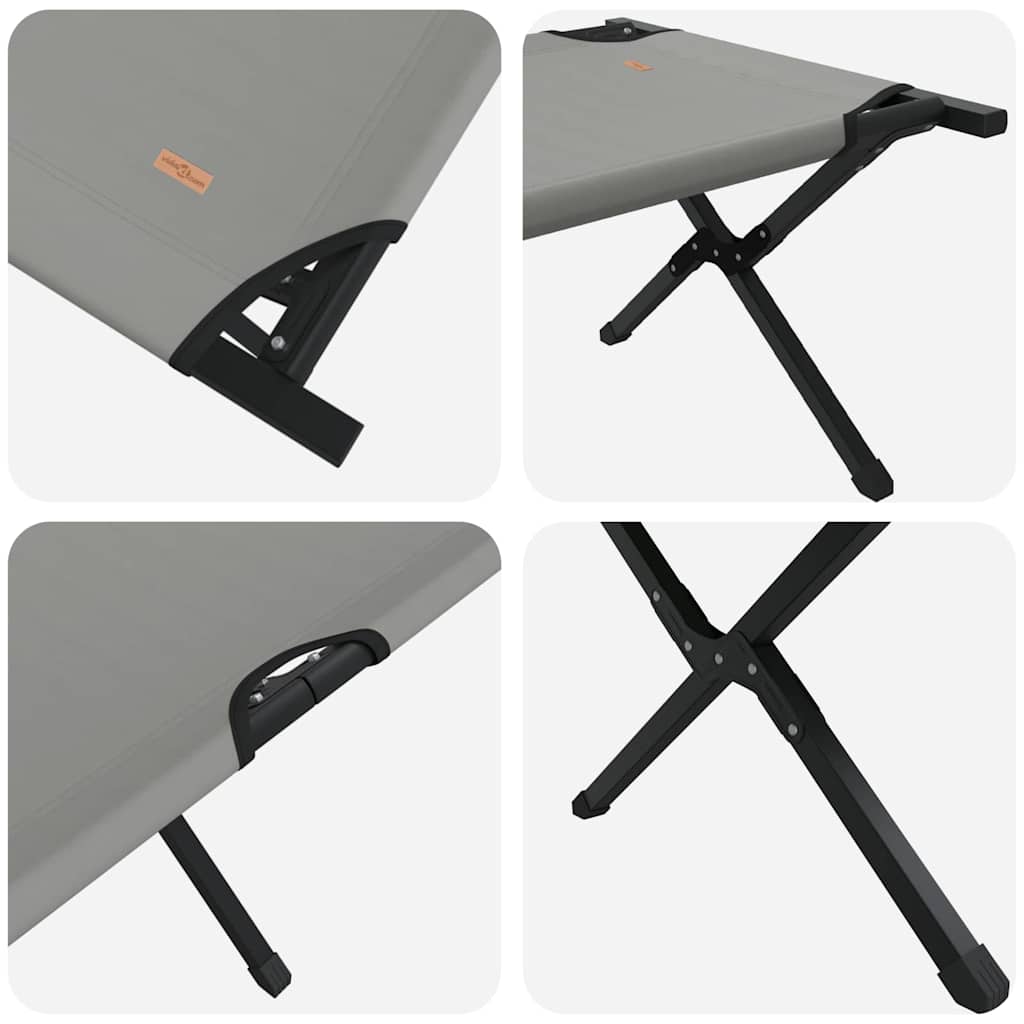 Klapp Schlafbett fürs Camping 2 stk. Grau 210 x 80 x 46 cm