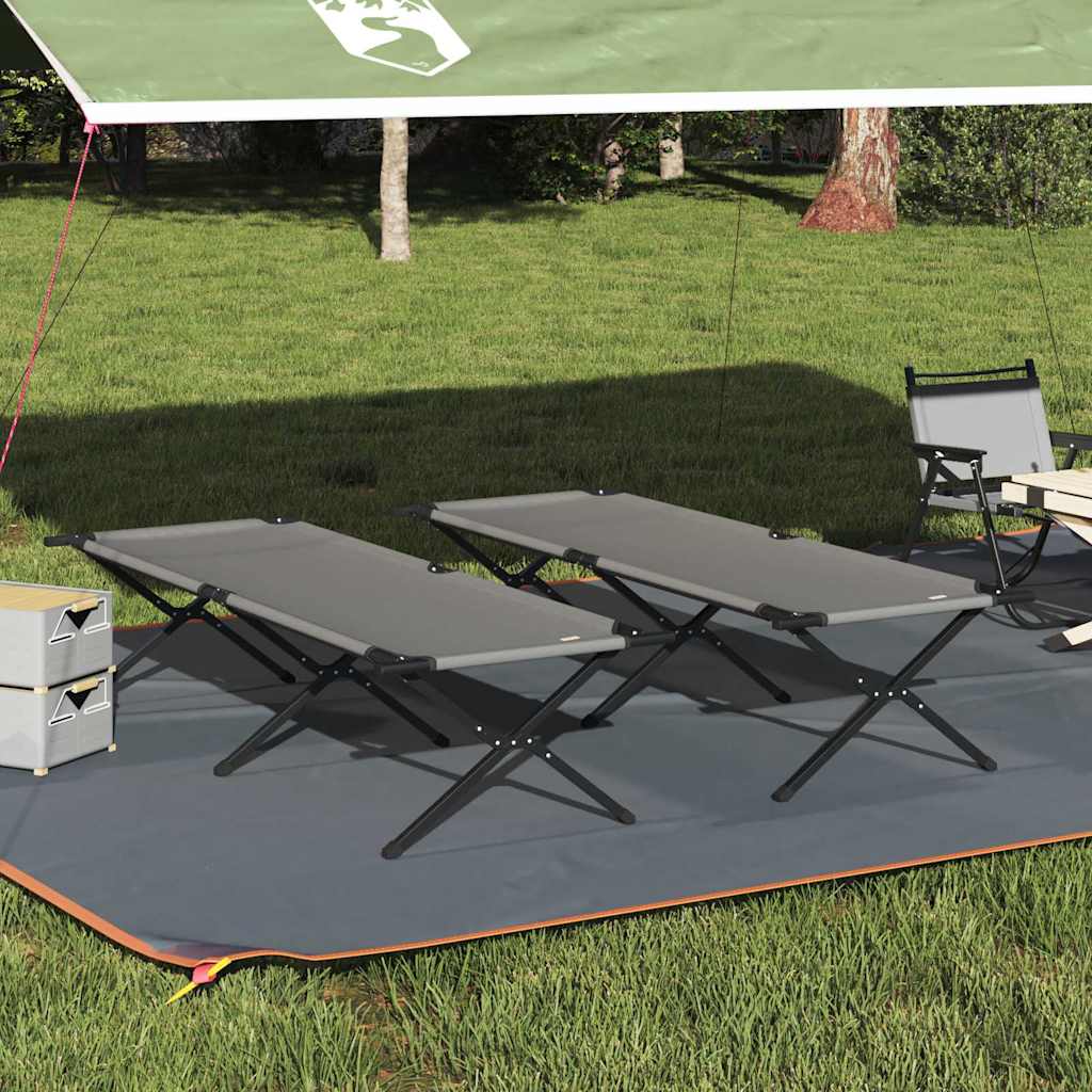 Klapp Schlafbett fürs Camping 2 stk. Grau 210 x 80 x 46 cm