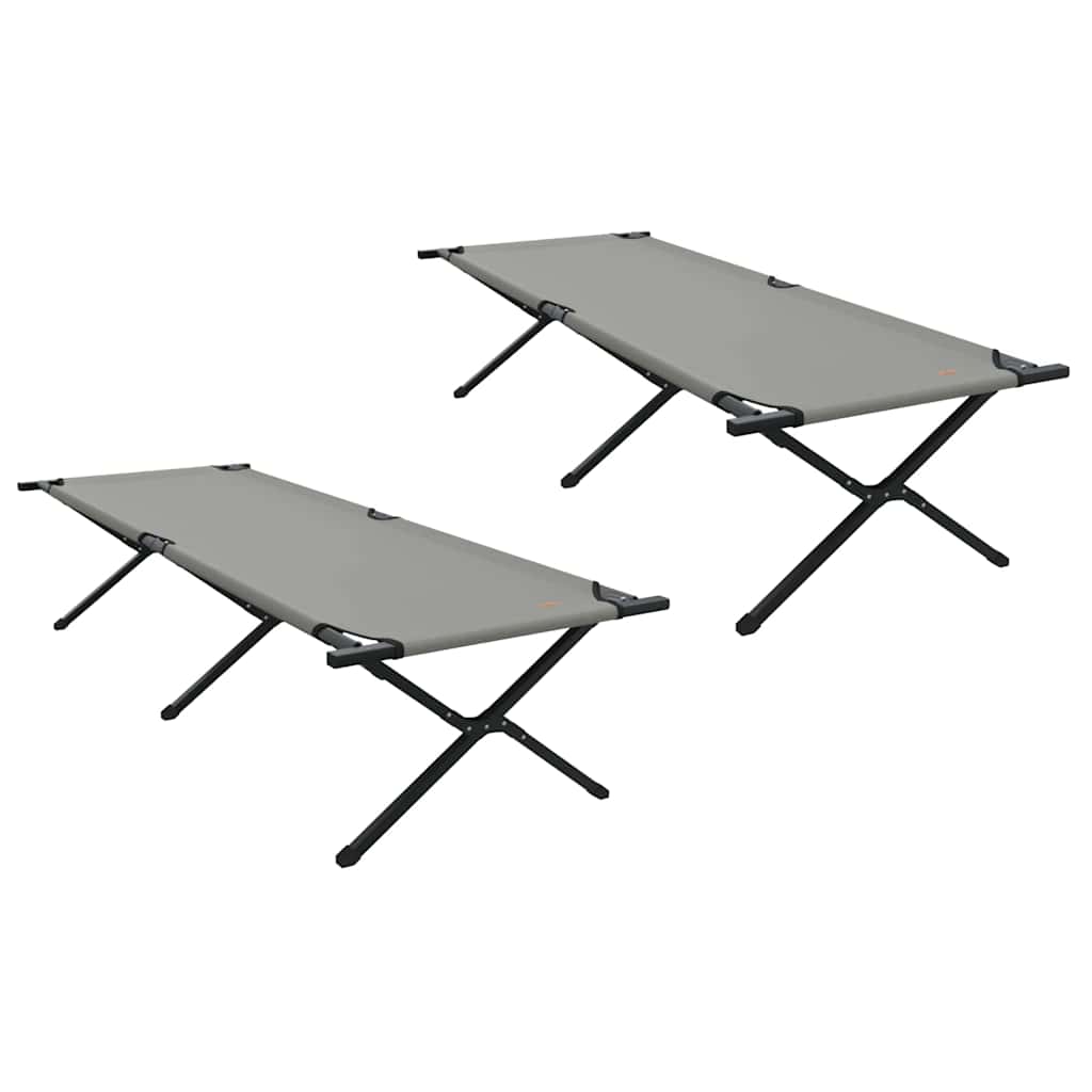 Klapp Schlafbett fürs Camping 2 stk. Grau 210 x 80 x 46 cm