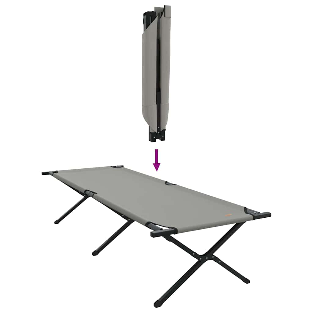 Klapp Schlafbett fürs Camping 2 stk. Grau 210 x 80 x 46 cm