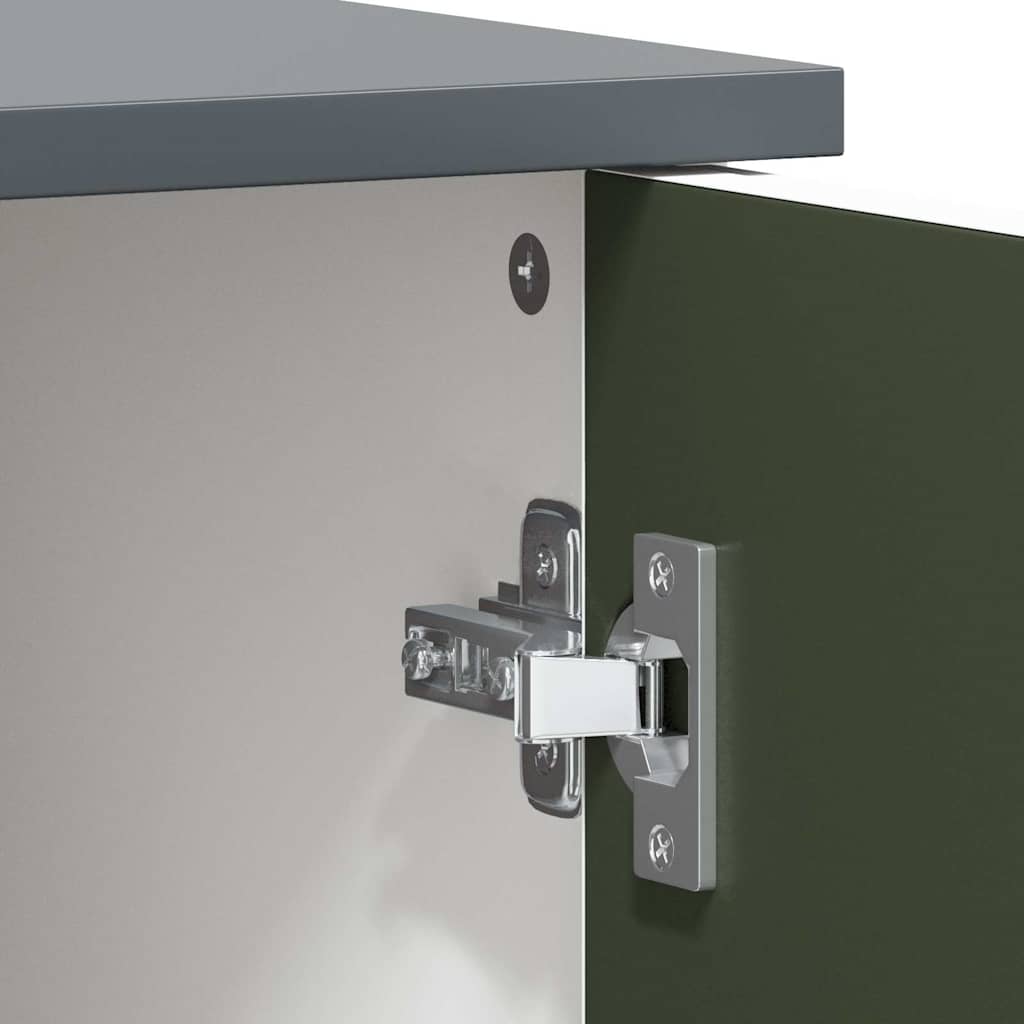 Kreidekasten mit Regal mit Speicher Grau und Weiß Holzwerkstoff