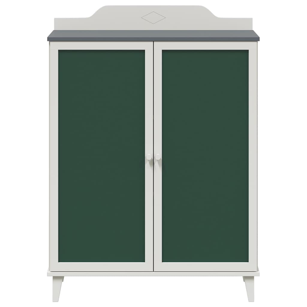 Kreidekasten mit Regal mit Speicher Grau und Weiß Holzwerkstoff