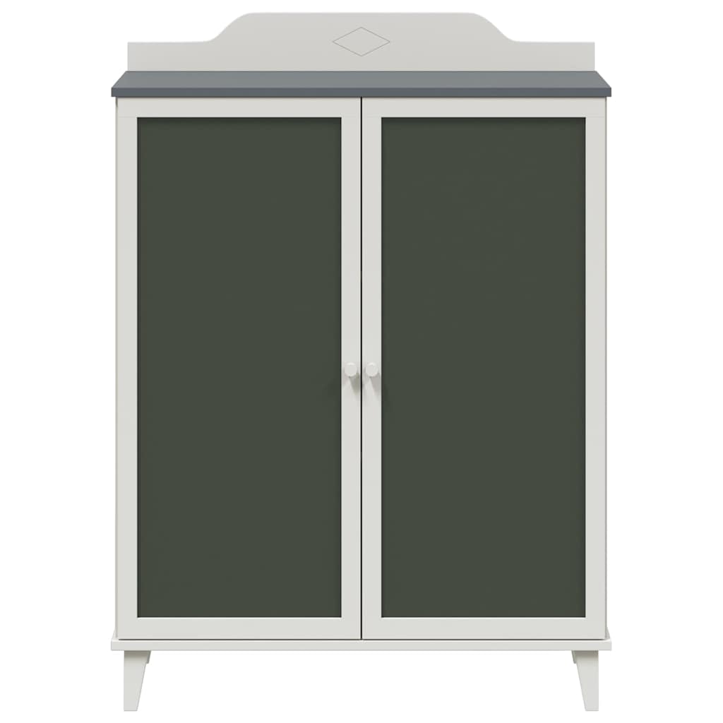 Kreidekasten mit Regal mit Speicher Grau und Weiß Holzwerkstoff