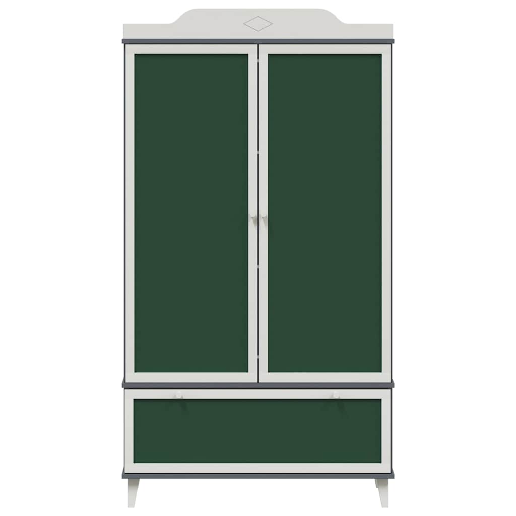 Kreidetafel Kleiderschrank mit Tür Grau und Weiß Holzwerkstoff