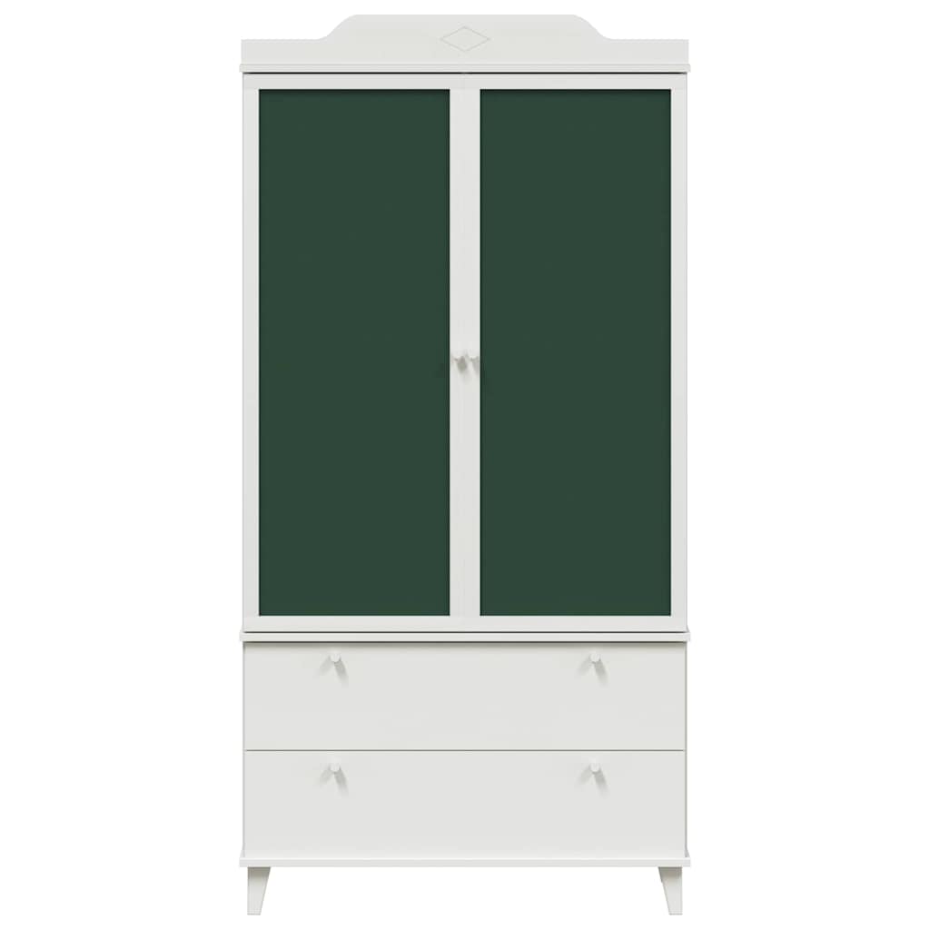 Kreidetafel Kleiderschrank mit Schubladen Weiß Holzwerkstoff