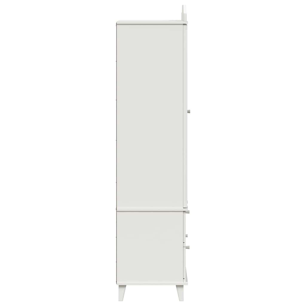 Kreidetafel Kleiderschrank mit Schubladen Weiß Holzwerkstoff
