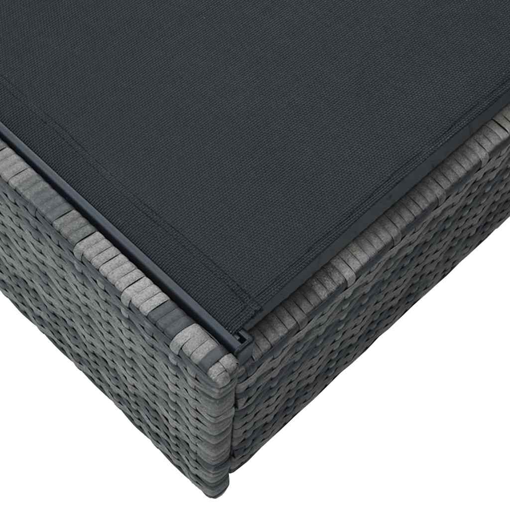 Sonnenliege Grau 200,5 x 70 x 75 cm Poly-Rattan