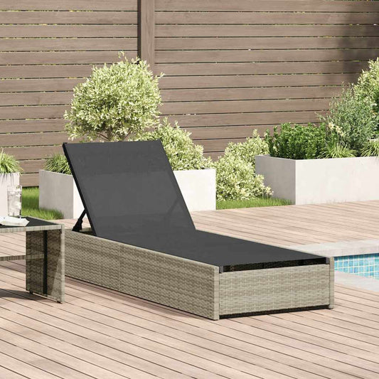 Sonnenliege mit Kissen Beige 60 x 200 x 27cm Poly-Rattan