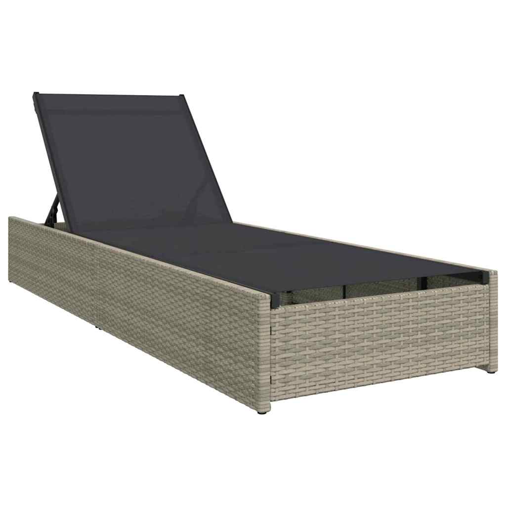 Sonnenliege mit Kissen Beige 60 x 200 x 27cm Poly-Rattan