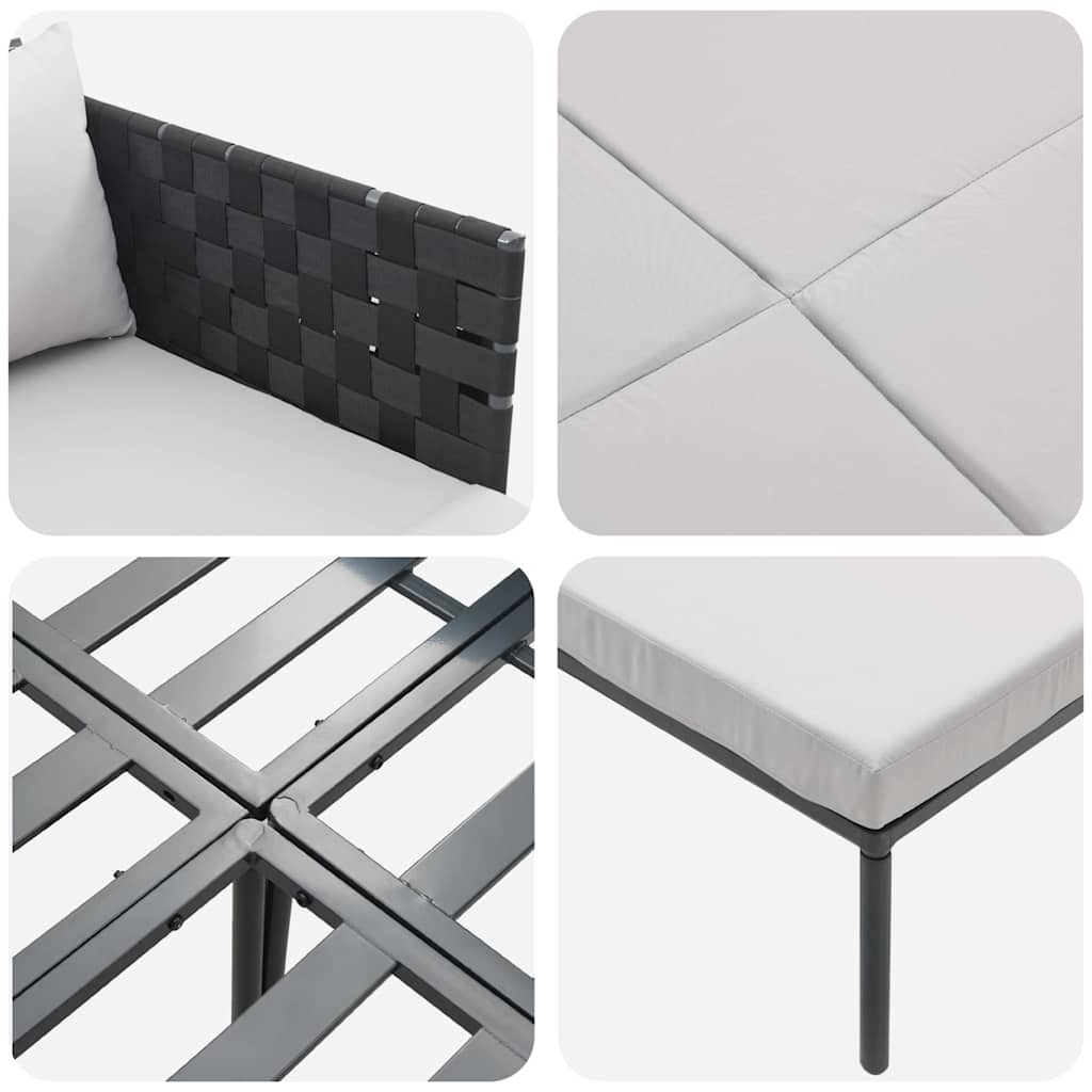 Sonnenliege mit Kissen 2-Person Anthrazit 153 x 115 x 69,5 cm