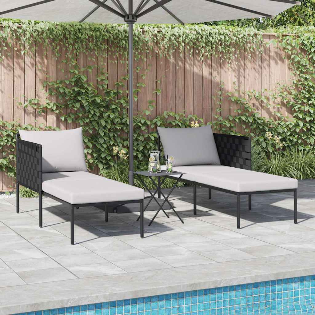 Sonnenliege mit Kissen 2-Person Anthrazit 153 x 115 x 69,5 cm