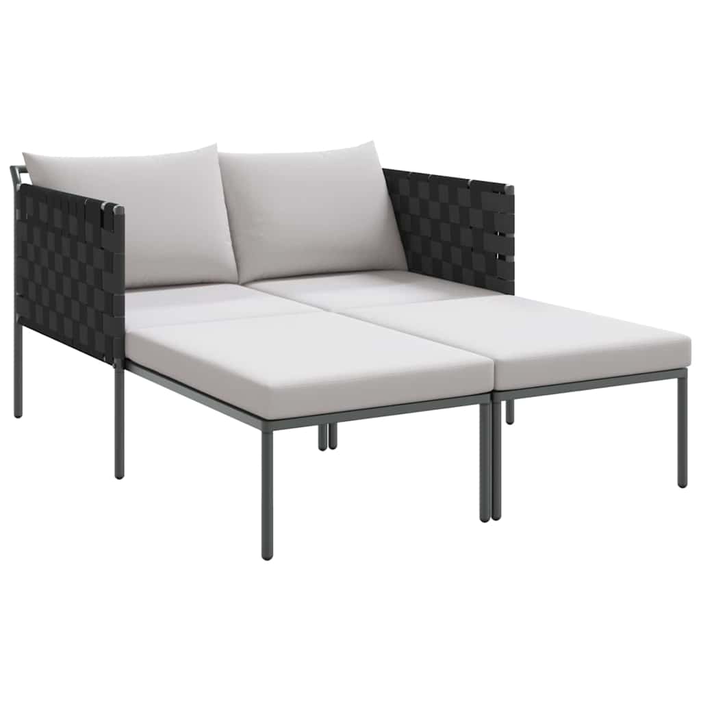 Sonnenliege mit Kissen 2-Person Anthrazit 153 x 115 x 69,5 cm