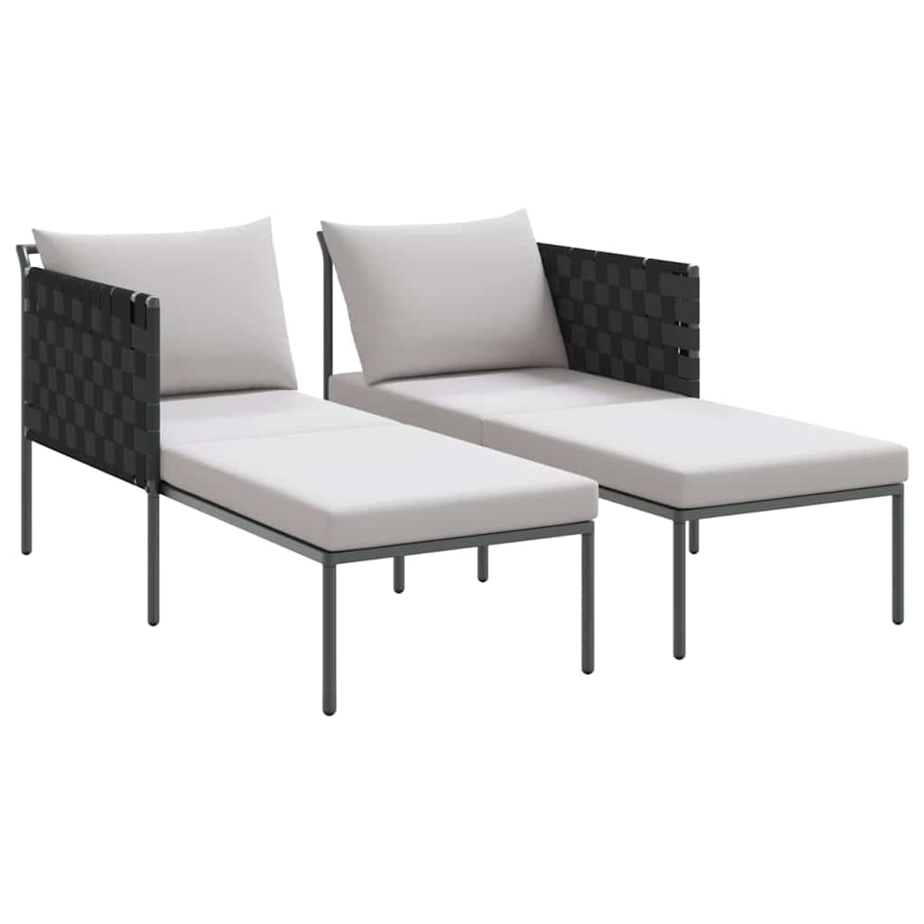 Sonnenliege mit Kissen 2-Person Anthrazit 153 x 115 x 69,5 cm