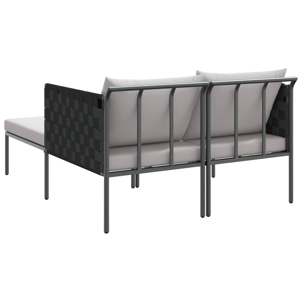 Sonnenliege mit Kissen 2-Person Anthrazit 153 x 115 x 69,5 cm