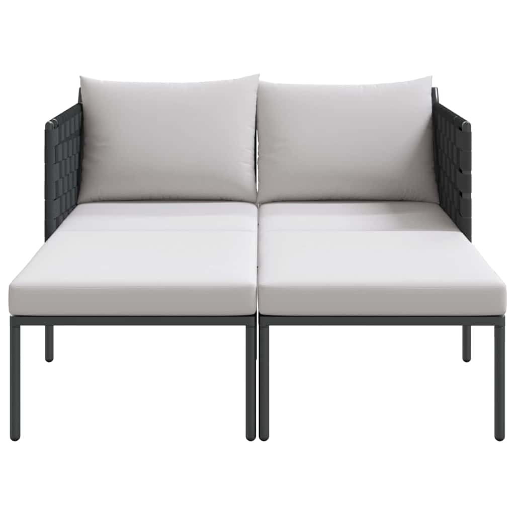 Sonnenliege mit Kissen 2-Person Anthrazit 153 x 115 x 69,5 cm