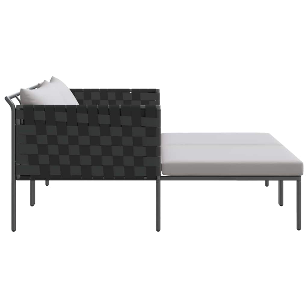 Sonnenliege mit Kissen 2-Person Anthrazit 153 x 115 x 69,5 cm